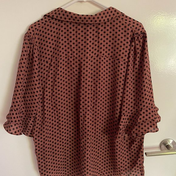 Portmans Kayla 3/4 Printed Button Up Shirt Burnt Sienna size 16 - Picture 3 of 3